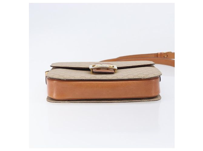 16 Céline Borsa a tracolla CELINE Macadam Canvas Horse Carriage PVC Beige Gold Auth 206923 D'oro - vista 5