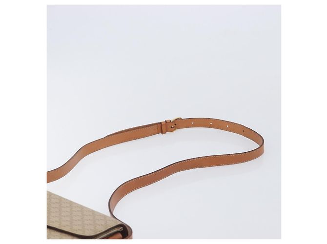 16 Céline Borsa a tracolla CELINE Macadam Canvas Horse Carriage PVC Beige Gold Auth 206923 D'oro - vista 8
