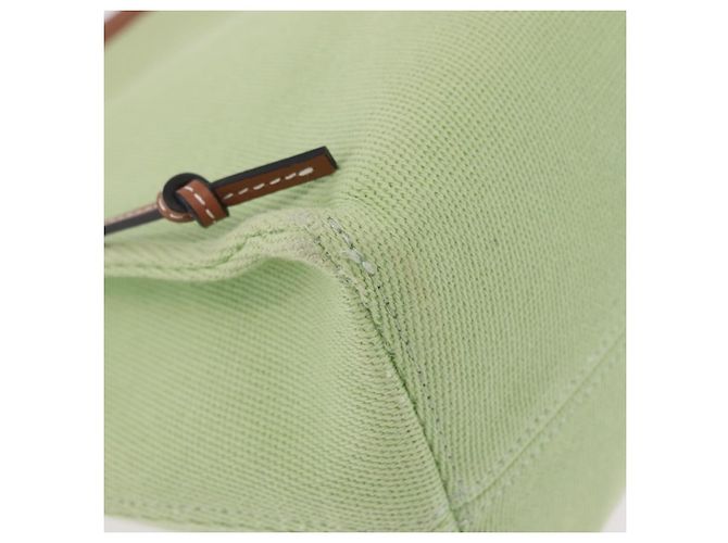 LOEWE Cushion Tote Bag Canvas Green Auth 202499A Grün - Ansicht 10