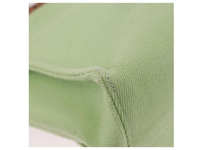 LOEWE Cushion Tote Bag Canvas Green Auth 202499A Grün - Ansicht 15
