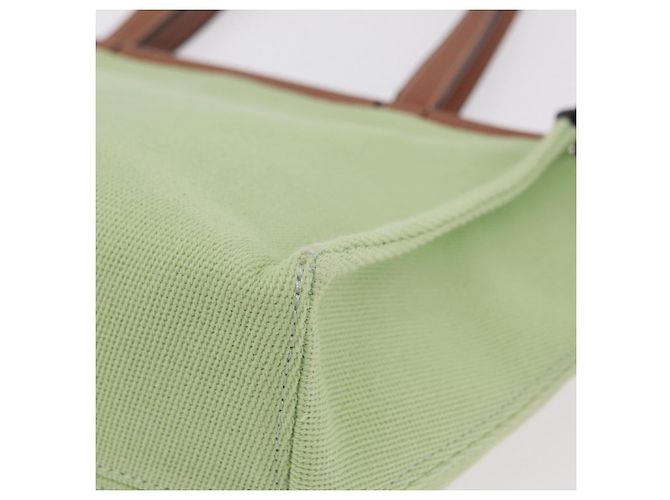 LOEWE Cushion Tote Bag Canvas Green Auth 202499A Grün - Ansicht 16