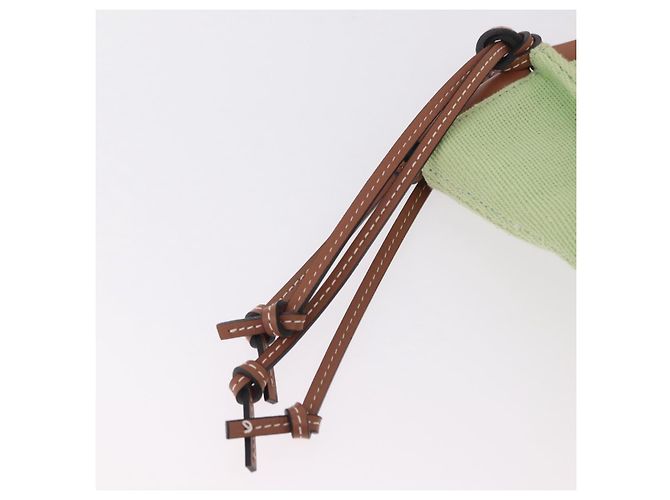 LOEWE Cushion Tote Bag Canvas Green Auth 202499A Grün - Ansicht 18