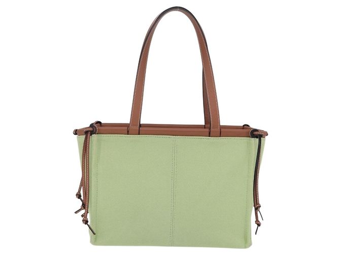 LOEWE Cushion Tote Bag Canvas Green Auth 202499A Grün - Ansicht 2