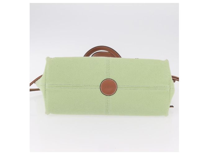 LOEWE Cushion Tote Bag Canvas Green Auth 202499A Grün - Ansicht 5