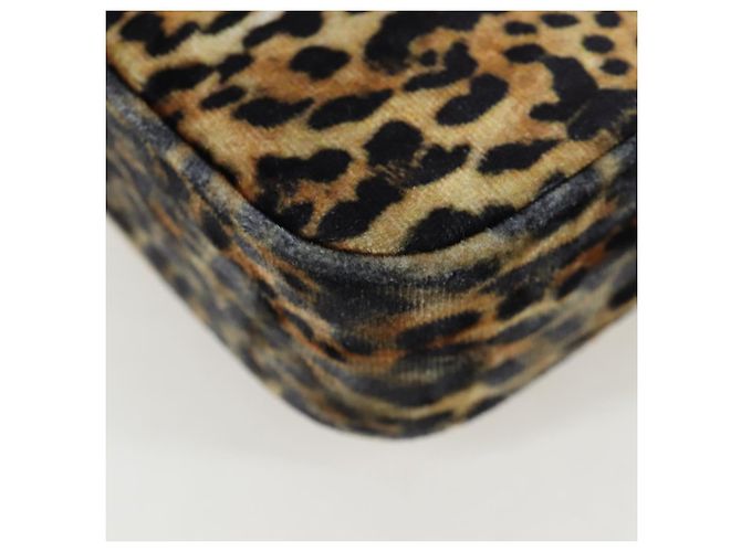 Céline Bolso de hombro con cadena CELINE Velor Beige Gold Auth LN061M Dorado - vista 18