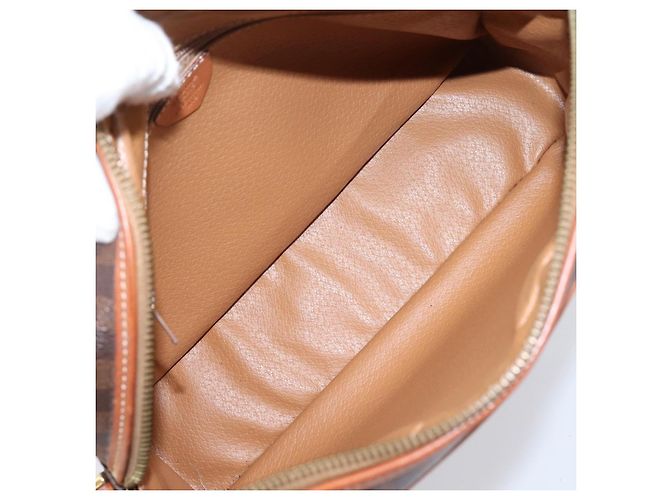 Céline Sac à épaule CELINE Macadam Canvas PVC Leather Brown Gold Auth 205454V Marron Doré - vue 11
