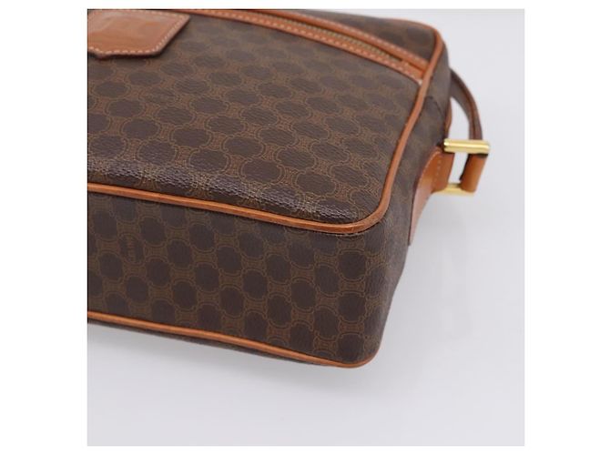 Céline Sac à épaule CELINE Macadam Canvas PVC Leather Brown Gold Auth 205454V Marron Doré - vue 14