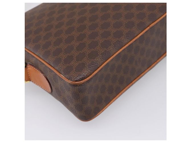 Céline Sac à épaule CELINE Macadam Canvas PVC Leather Brown Gold Auth 205454V Marron Doré - vue 17