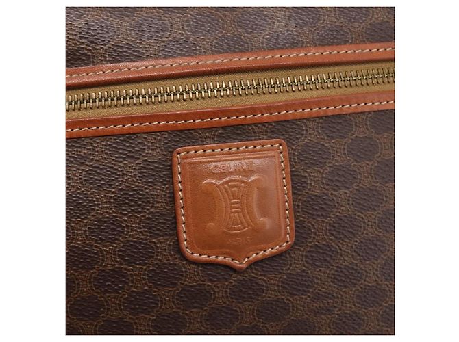 Céline Sac à épaule CELINE Macadam Canvas PVC Leather Brown Gold Auth 205454V Marron Doré - vue 18