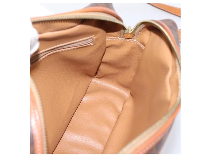Céline Sac à épaule CELINE Macadam Canvas PVC Leather Brown Gold Auth 205454V Marron Doré - vue 19