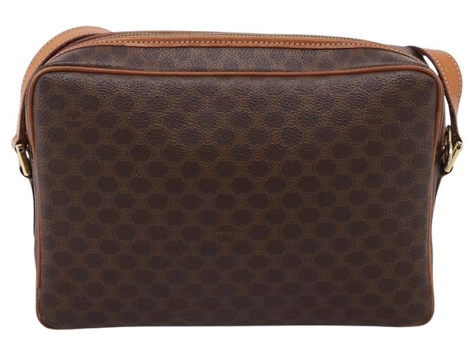 Céline Sac à épaule CELINE Macadam Canvas PVC Leather Brown Gold Auth 205454V Marron Doré - vue 2