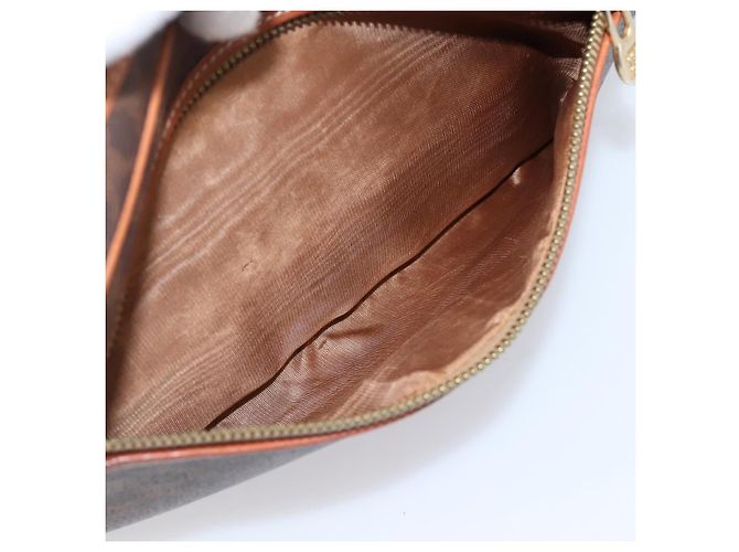 Céline Sac à épaule CELINE Macadam Canvas PVC Leather Brown Gold Auth 205454V Marron Doré - vue 23