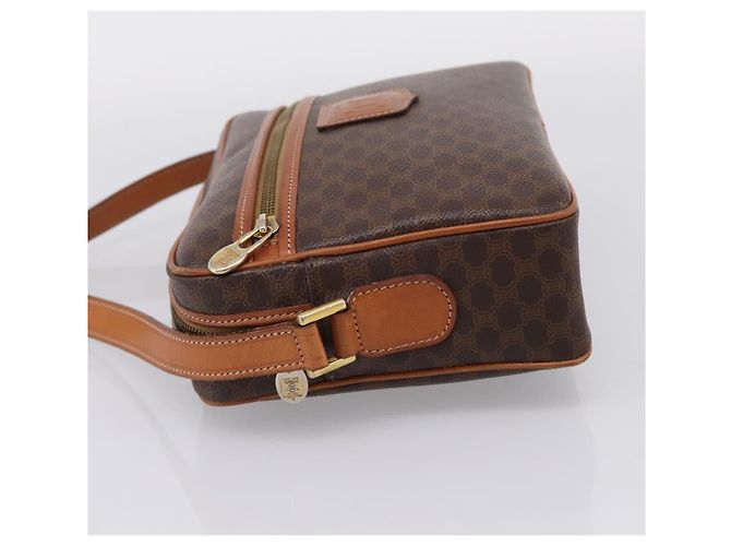 Céline Sac à épaule CELINE Macadam Canvas PVC Leather Brown Gold Auth 205454V Marron Doré - vue 3