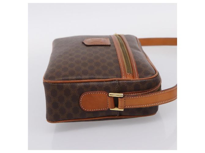 Céline Sac à épaule CELINE Macadam Canvas PVC Leather Brown Gold Auth 205454V Marron Doré - vue 4