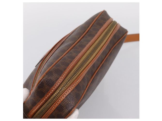 Céline Sac à épaule CELINE Macadam Canvas PVC Leather Brown Gold Auth 205454V Marron Doré - vue 6