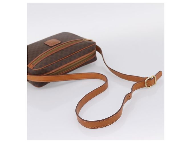Céline Sac à épaule CELINE Macadam Canvas PVC Leather Brown Gold Auth 205454V Marron Doré - vue 7