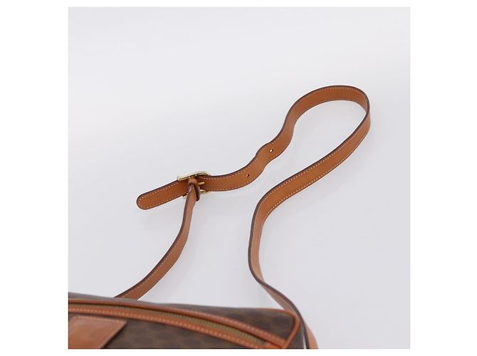 Céline Sac à épaule CELINE Macadam Canvas PVC Leather Brown Gold Auth 205454V Marron Doré - vue 8