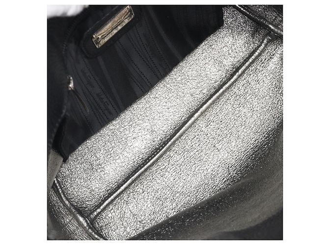 Borsa Salvatore Ferragamo Gancini in pelle nera e argento autentica 205429A Nero - vista 11