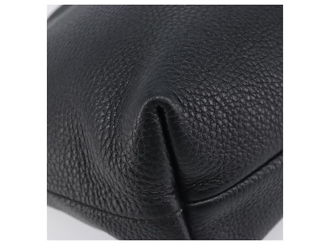 Borsa Salvatore Ferragamo Gancini in pelle nera e argento autentica 205429A Nero - vista 14