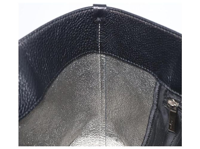 Borsa Salvatore Ferragamo Gancini in pelle nera e argento autentica 205429A Nero - vista 20
