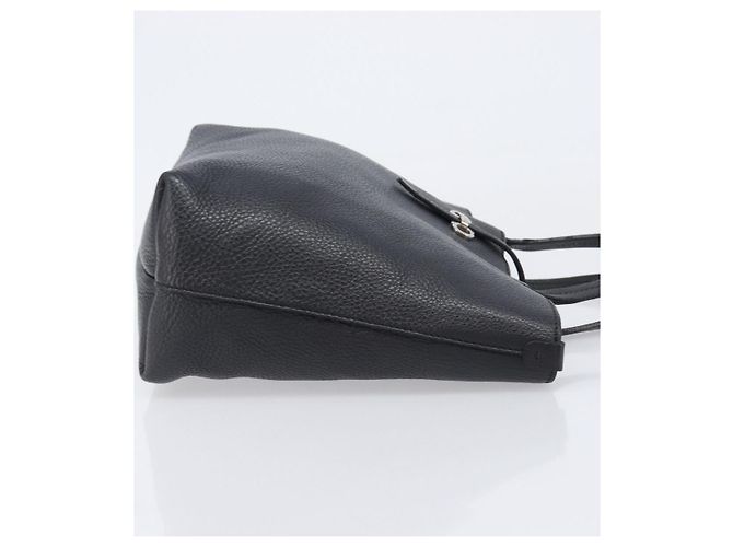 Borsa Salvatore Ferragamo Gancini in pelle nera e argento autentica 205429A Nero - vista 3