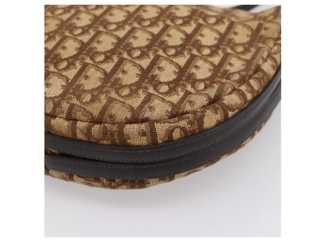 Christian Dior Trotter Canvas Shoulder Bag Beige Gold Auth ep16482 Golden - view 17