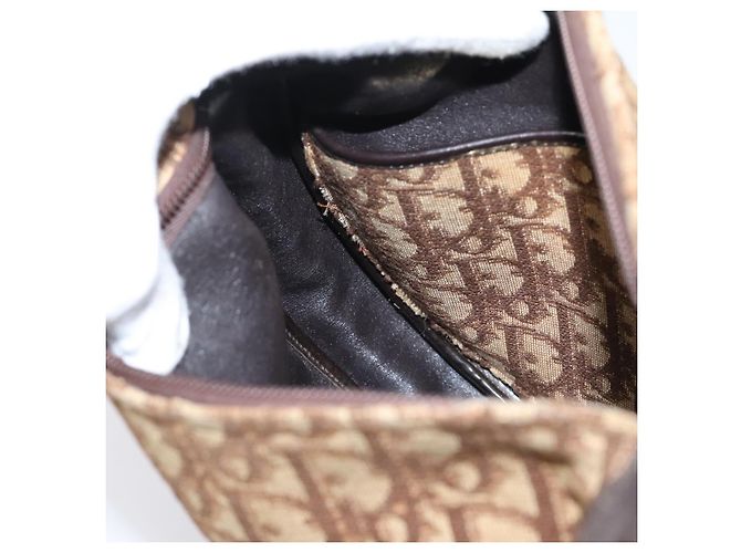 Christian Dior Trotter Canvas Shoulder Bag Beige Gold Auth ep16482 Golden - view 20