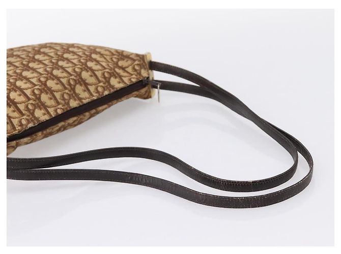 Christian Dior Trotter Canvas Shoulder Bag Beige Gold Auth ep16482 Golden - view 7