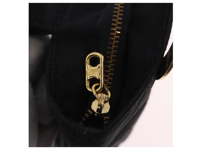 Céline CELINE Circle Pouch Canvas Black Gold Auth 206900A Negro Dorado - vista 11