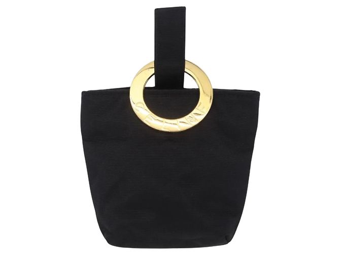 Céline CELINE Circle Pouch Canvas Black Gold Auth 206900A Negro Dorado - vista 13