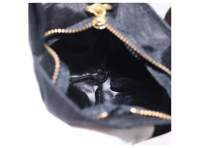 Céline CELINE Circle Pouch Canvas Black Gold Auth 206900A Negro Dorado - vista 17