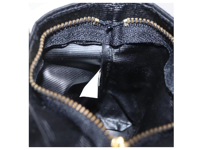 Céline CELINE Circle Pouch Canvas Black Gold Auth 206900A Negro Dorado - vista 18