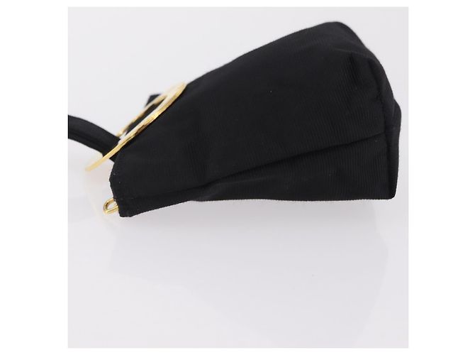 Céline CELINE Circle Pouch Canvas Black Gold Auth 206900A Negro Dorado - vista 4