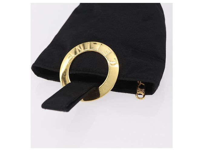 Céline CELINE Circle Pouch Canvas Black Gold Auth 206900A Negro Dorado - vista 6
