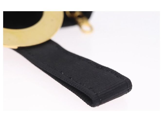Céline CELINE Circle Pouch Canvas Black Gold Auth 206900A Negro Dorado - vista 7
