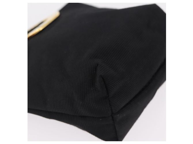 Céline CELINE Circle Pouch Canvas Black Gold Auth 206900A Negro Dorado - vista 9