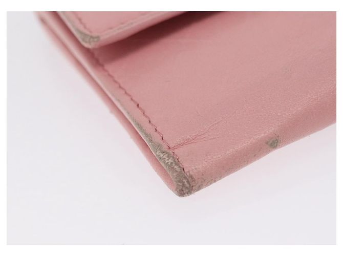 Carteira CHANEL Couro Rosa Ouro CC Auth 206066 Dourado - vista 15