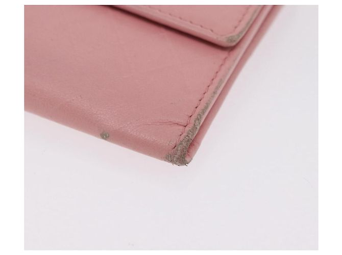 Carteira CHANEL Couro Rosa Ouro CC Auth 206066 Dourado - vista 16