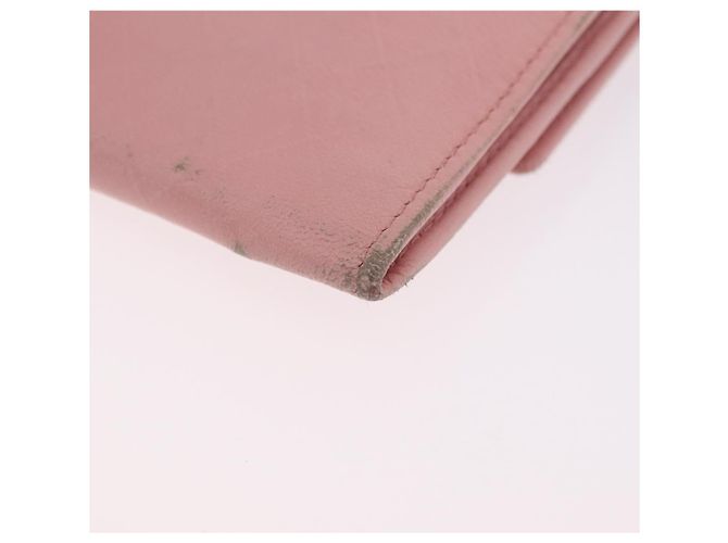 Carteira CHANEL Couro Rosa Ouro CC Auth 206066 Dourado - vista 18