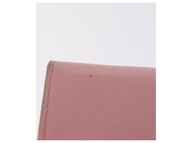 Carteira CHANEL Couro Rosa Ouro CC Auth 206066 Dourado - vista 4