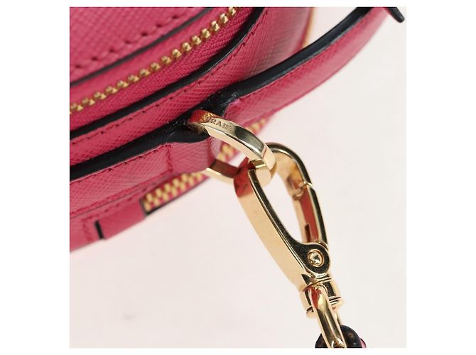 Saffiano PRADA Handtasche Safiano Leder 2way Pink Gold Auth 206787V Golden - Ansicht 15