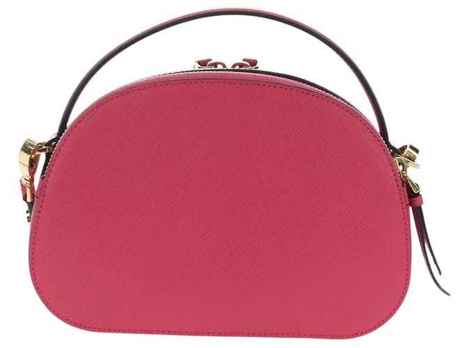 Saffiano PRADA Handtasche Safiano Leder 2way Pink Gold Auth 206787V Golden - Ansicht 2