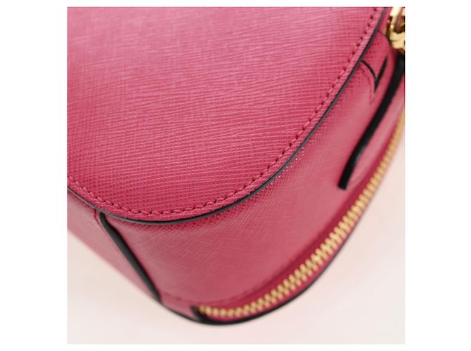 Saffiano PRADA Handtasche Safiano Leder 2way Pink Gold Auth 206787V Golden - Ansicht 23