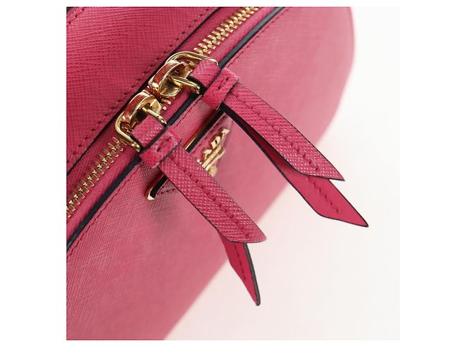 Saffiano PRADA Handtasche Safiano Leder 2way Pink Gold Auth 206787V Golden - Ansicht 27
