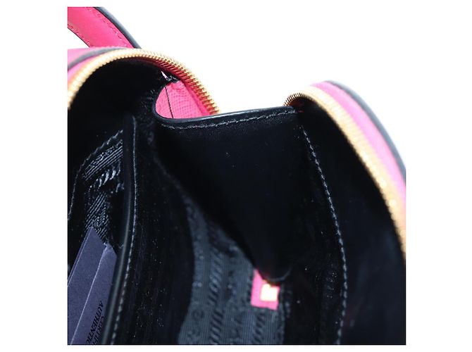 Saffiano PRADA Handtasche Safiano Leder 2way Pink Gold Auth 206787V Golden - Ansicht 29