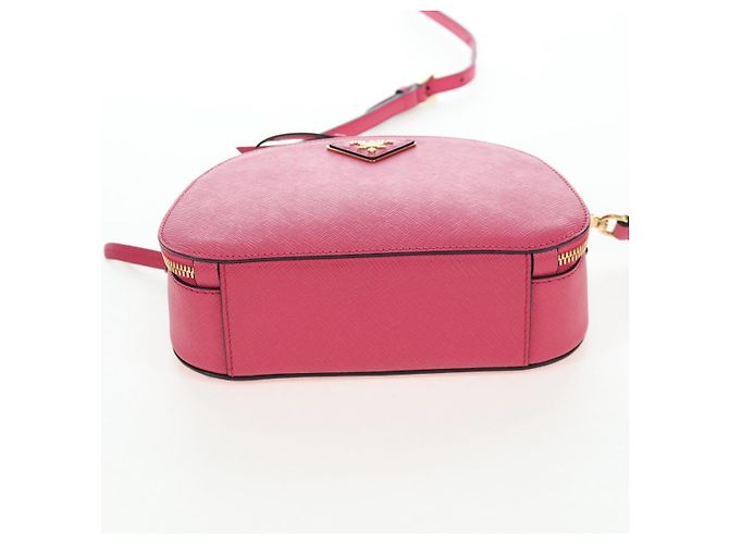 Saffiano PRADA Handtasche Safiano Leder 2way Pink Gold Auth 206787V Golden - Ansicht 5