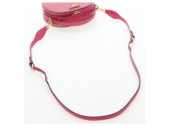 Saffiano PRADA Handtasche Safiano Leder 2way Pink Gold Auth 206787V Golden - Ansicht 7
