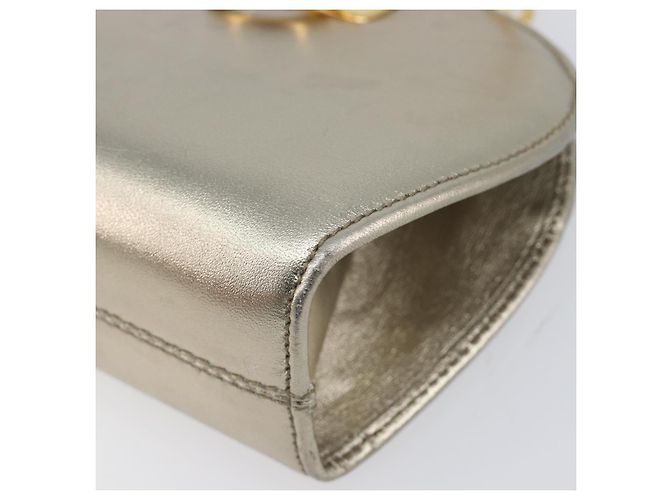 Borsa a tracolla Salvatore Ferragamo Gancini Chain in pelle oro Auth hk4135A D'oro - vista 15