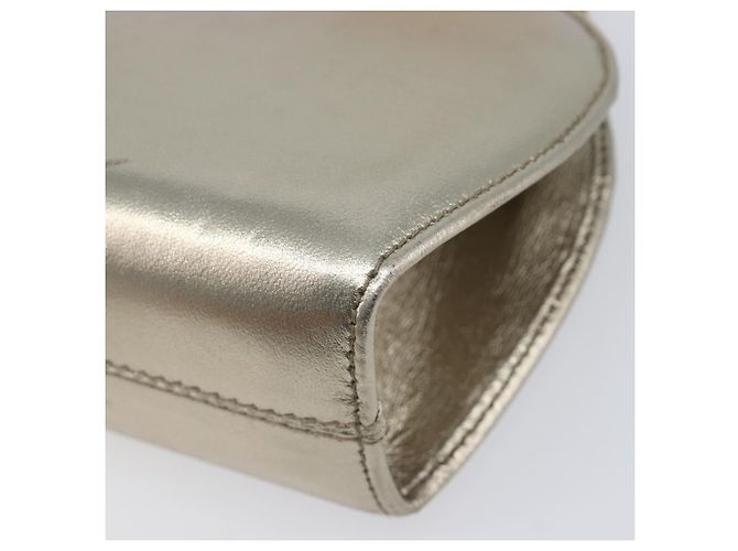 Borsa a tracolla Salvatore Ferragamo Gancini Chain in pelle oro Auth hk4135A D'oro - vista 17