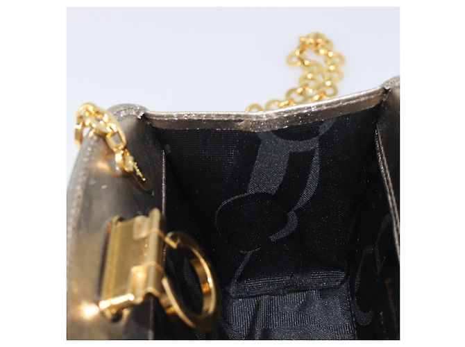 Borsa a tracolla Salvatore Ferragamo Gancini Chain in pelle oro Auth hk4135A D'oro - vista 21